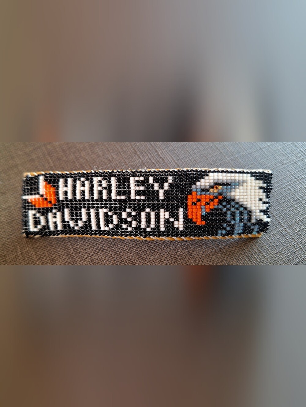 Harley Davidson Beaded Barrette